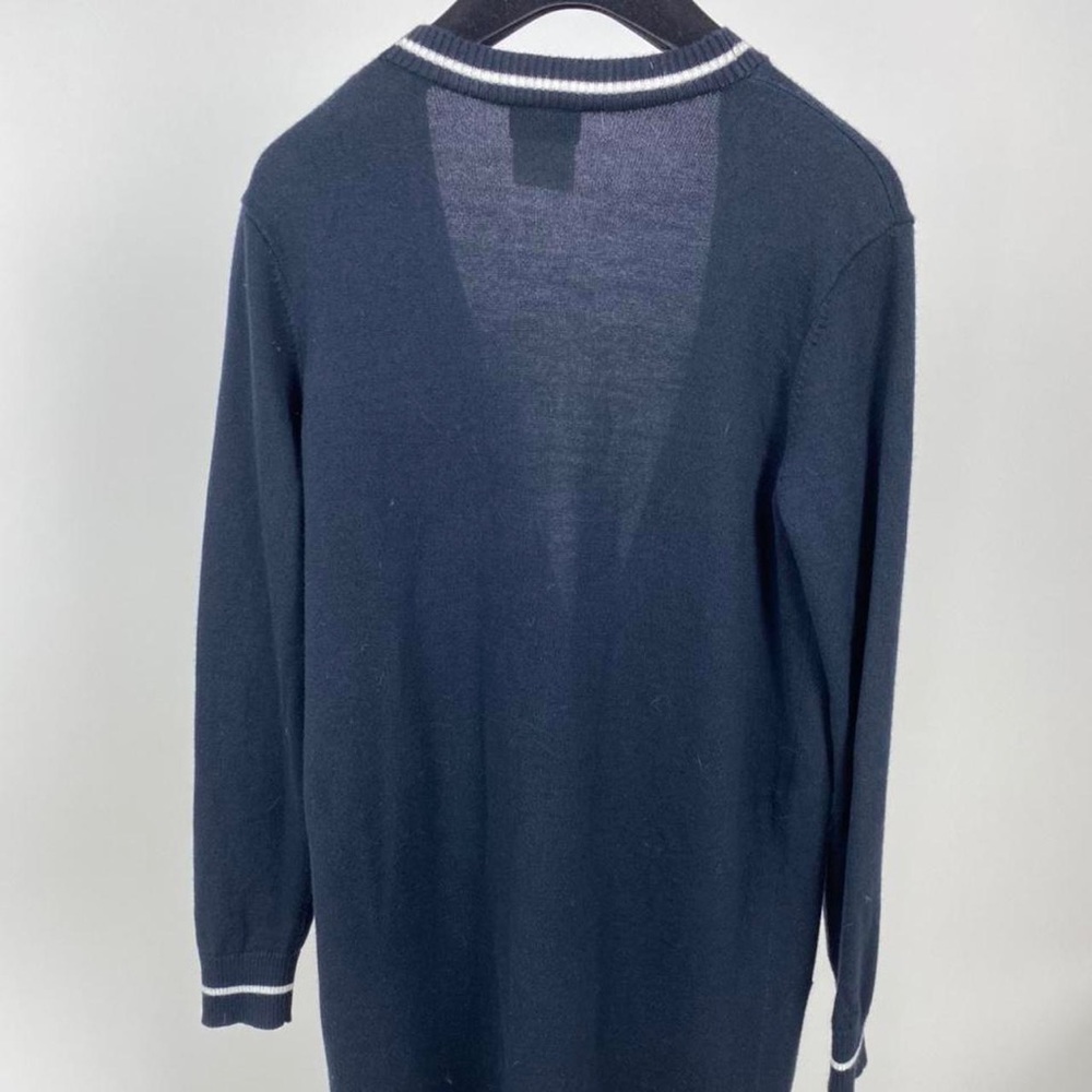 Chanel Uniform Long Preppy Cardigan in Navy Blue - Picture 4 of 7